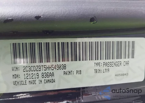 2017 Dodge Challenger R/T z USA, uszkodzony, nr VIN 2C3CDZBT5HH549038